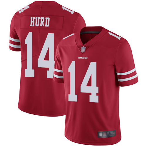 Personalized 49ers #14 Jalen Hurd Red Team Color Men’s Stitched Football Untouchable Limited Jersey