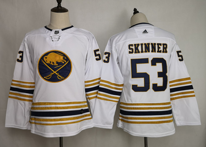 Personalized Sabres 53 Jeff Skinner White Youth 50th Anniversary Jersey