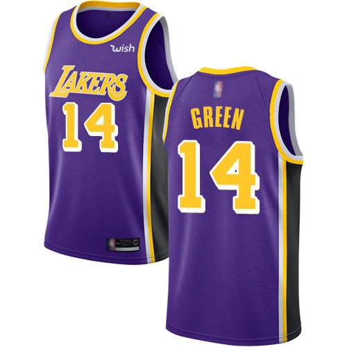 Personalized Lakers #14 Danny Green Purple Basketball Swingman Statement Edition Jersey
