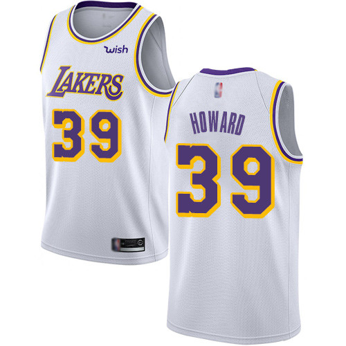 Personalized Lakers #39 Dwight Howard White Basketball Swingman Association Edition Jersey