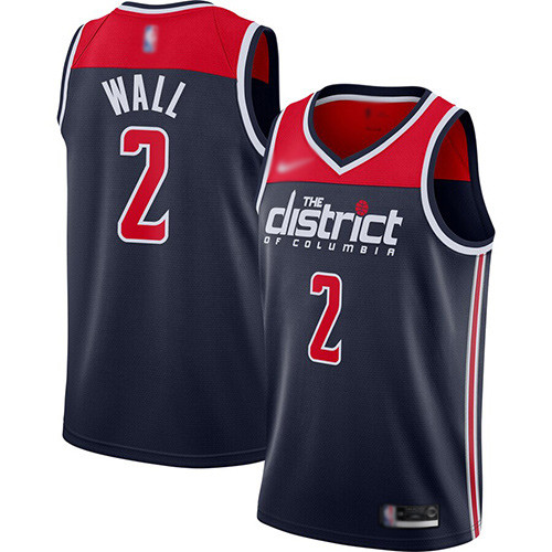 Personalized Wizards #2 John Wall Navy Blue Basketball Swingman Statement Edition 2019 2020 Jersey