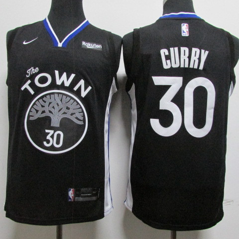Personalized Warriors 30 Stephen Curry Black Swingman Jersey