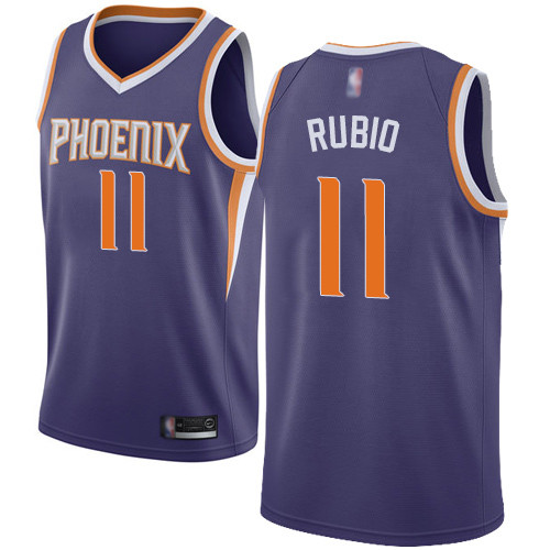 Personalized Suns #11 Ricky Rubio Purple Basketball Swingman Icon Edition Jersey