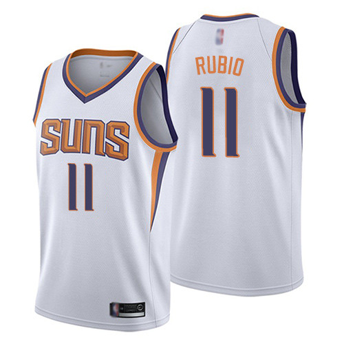 Personalized Suns #11 Ricky Rubio White Basketball Swingman Association Edition Jersey