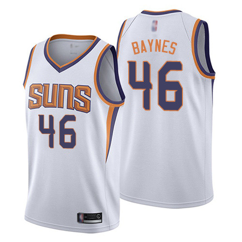 Personalized Suns #46 Aron Baynes White Basketball Swingman Association Edition Jersey