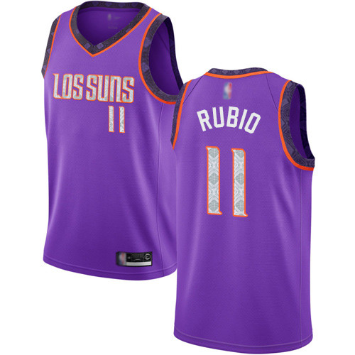 Personalized Suns #11 Ricky Rubio Purple Basketball Swingman City Edition 2018 19 Jersey