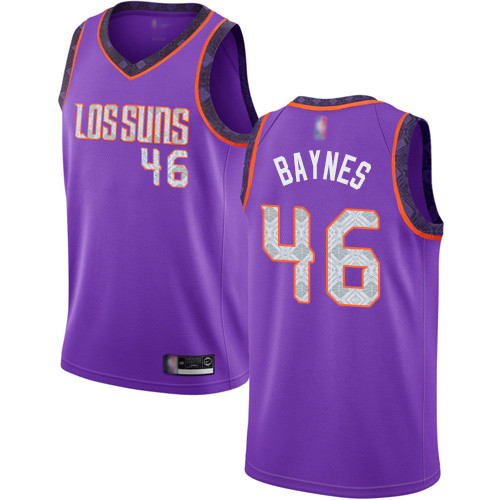 Personalized Suns #46 Aron Baynes Purple Basketball Swingman City Edition 2018 19 Jersey