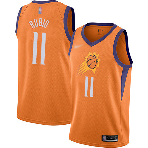 Personalized Suns #11 Ricky Rubio Orange Basketball Swingman Statement Edition 2019 2020 Jersey