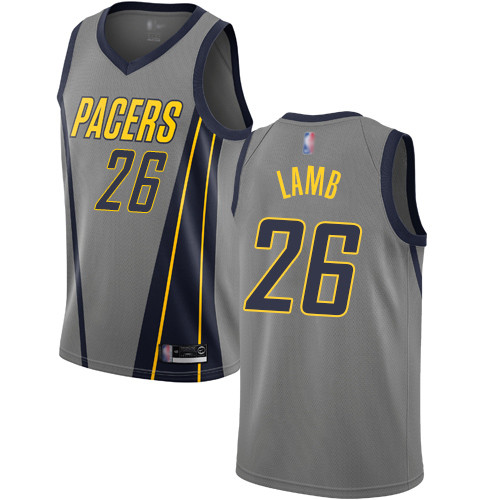 Personalized Pacers #26 Jeremy Lamb Gray Basketball Swingman City Edition 2018 19 Jersey