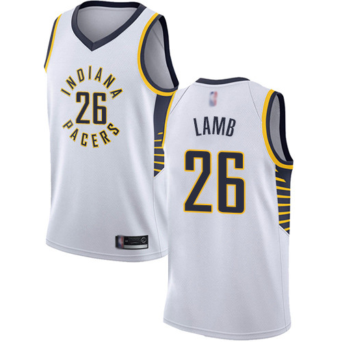 Personalized Pacers #26 Jeremy Lamb White Basketball Swingman Association Edition Jersey