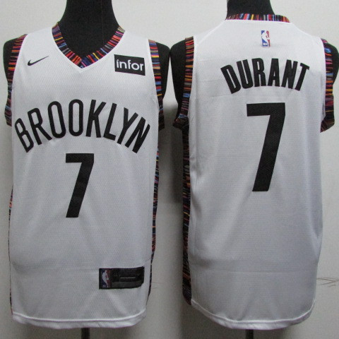 Personalized Nets 7 Kevin Durant White City Edition Swingman Jersey