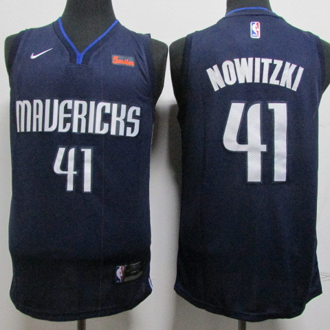 Personalized Mavericks 41 Dirk Nowitzki Navy Swingman Jersey