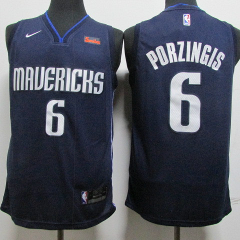 Personalized Mavericks 6 Kristaps Porzingis Navy Swingman Jersey