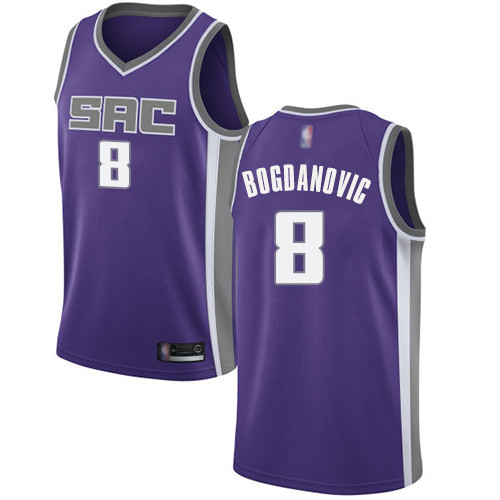 Personalized Kings #8 Bogdan Bogdanovic Purple Basketball Swingman Icon Edition Jersey