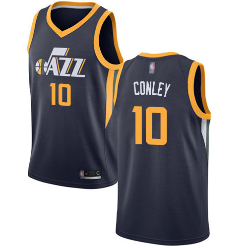 Personalized Jazz #10 Mike Conley Navy Basketball Swingman Icon Edition Jersey