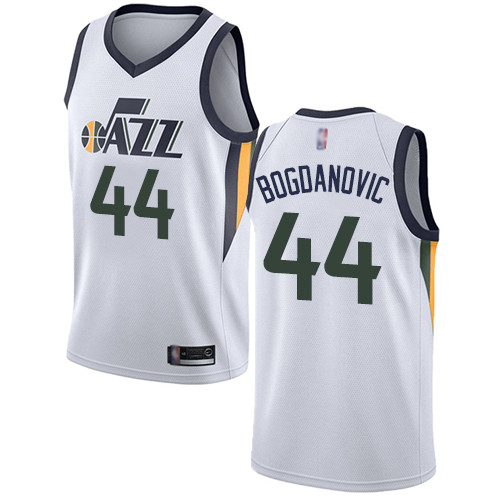Personalized Jazz #44 Bojan Bogdanovic White Basketball Swingman Association Edition Jersey