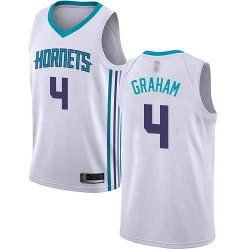 Personalized Hornets #4 Devonte Graham White Basketball Jordan Swingman Association Edition Jersey