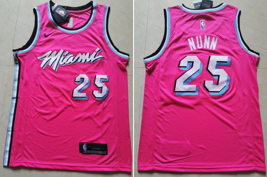 Personalized Heat 25 Kendrick Nunn Pink Swingman Jersey