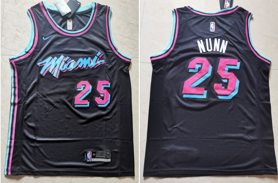 Personalized Heat 25 Kendrick Nunn Black Swingman Jersey