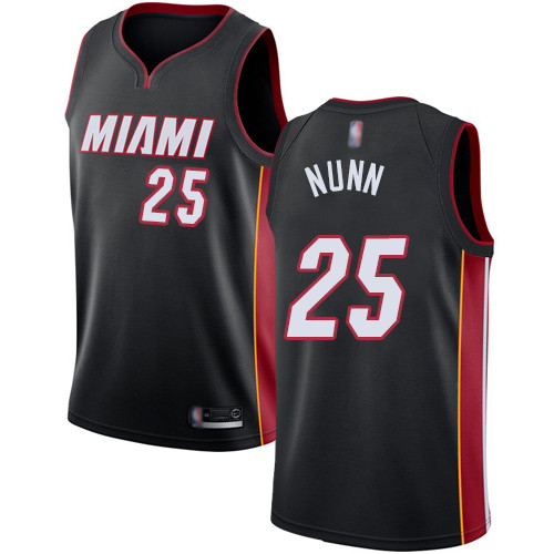 Personalized Heat #25 Kendrick Nunn Black Basketball Swingman Icon Edition Jersey