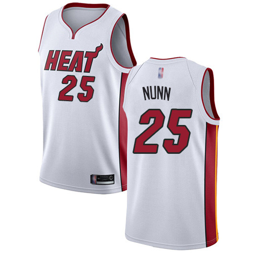 Personalized Heat #25 Kendrick Nunn White Basketball Swingman Association Edition Jersey