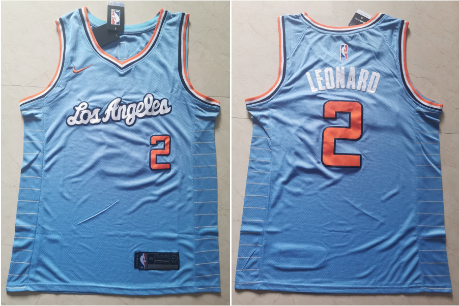 Personalized Clippers 2 Kawhi Leonard Light Blue Swingman Jersey