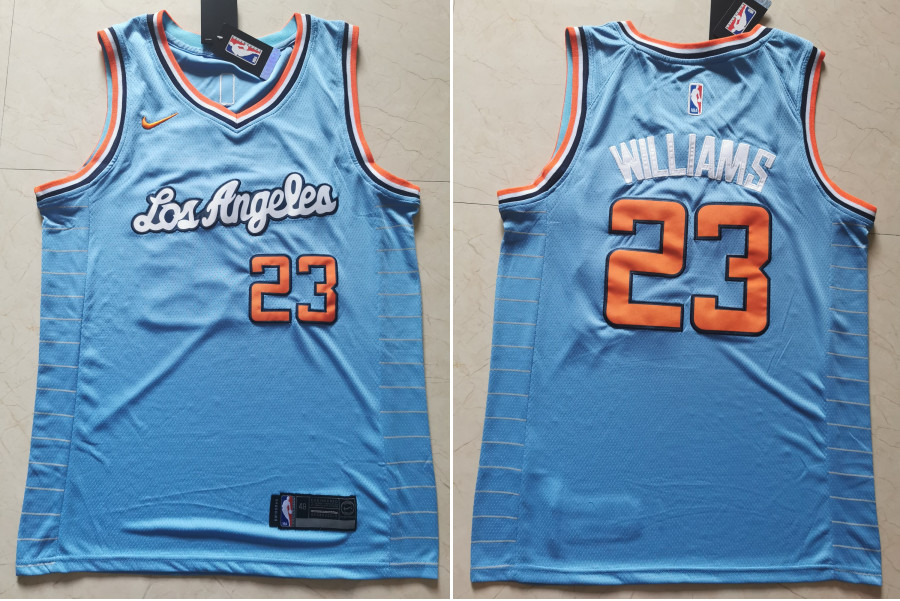 Personalized Clippers 23 Lou Williams Light Blue Swingman Jersey