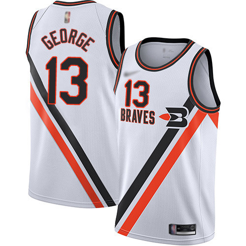 Personalized Clippers #13 Paul George White Basketball Swingman Hardwood Classics Jersey