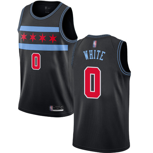 Personalized Bulls #0 Coby White Black Basketball Swingman City Edition 2018 19 Jersey