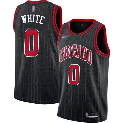 Personalized Bulls #0 Coby White Black Basketball Swingman Statement Edition 2019 2020 Jersey