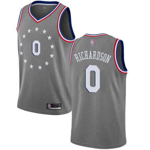 Personalized 76ers #0 Josh Richardson Gray Basketball Swingman City Edition 2018 19 Jersey
