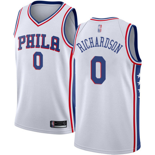 Personalized 76ers #0 Josh Richardson White Basketball Swingman Association Edition Jersey