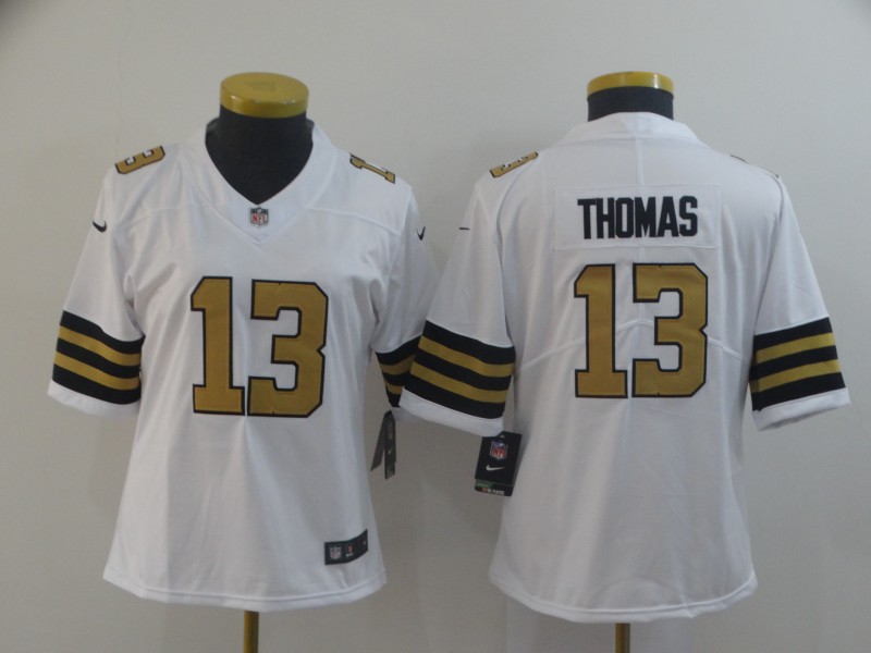 Personalized Women Saints 13 Michael Thomas White Women Color Rush Limited Jersey