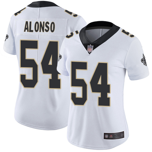 Personalized Women New Orleans Saints #54 Kiko Alonso White Untouchable Limited Jersey