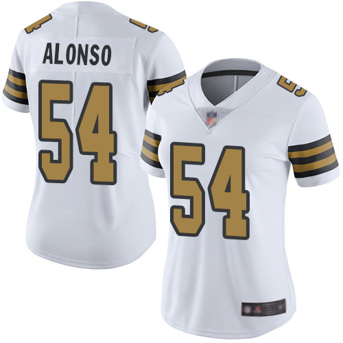 Personalized Women New Orleans Saints #54 Kiko Alonso White Untouchable Rush Limited Football Jersey