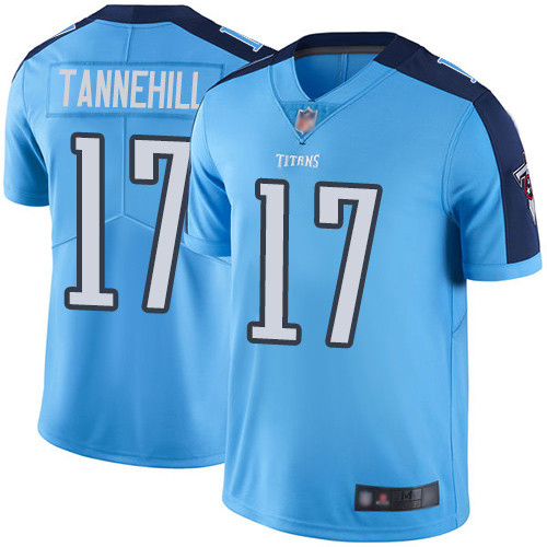 Personalized Titans #17 Ryan Tannehill Light Blue Men’s Stitched Football Limited Rush Jersey