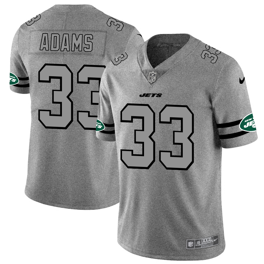 Personalized Jets 33 Jamal Adams 2019 Gray Gridiron Gray Untouchable Limited Jersey