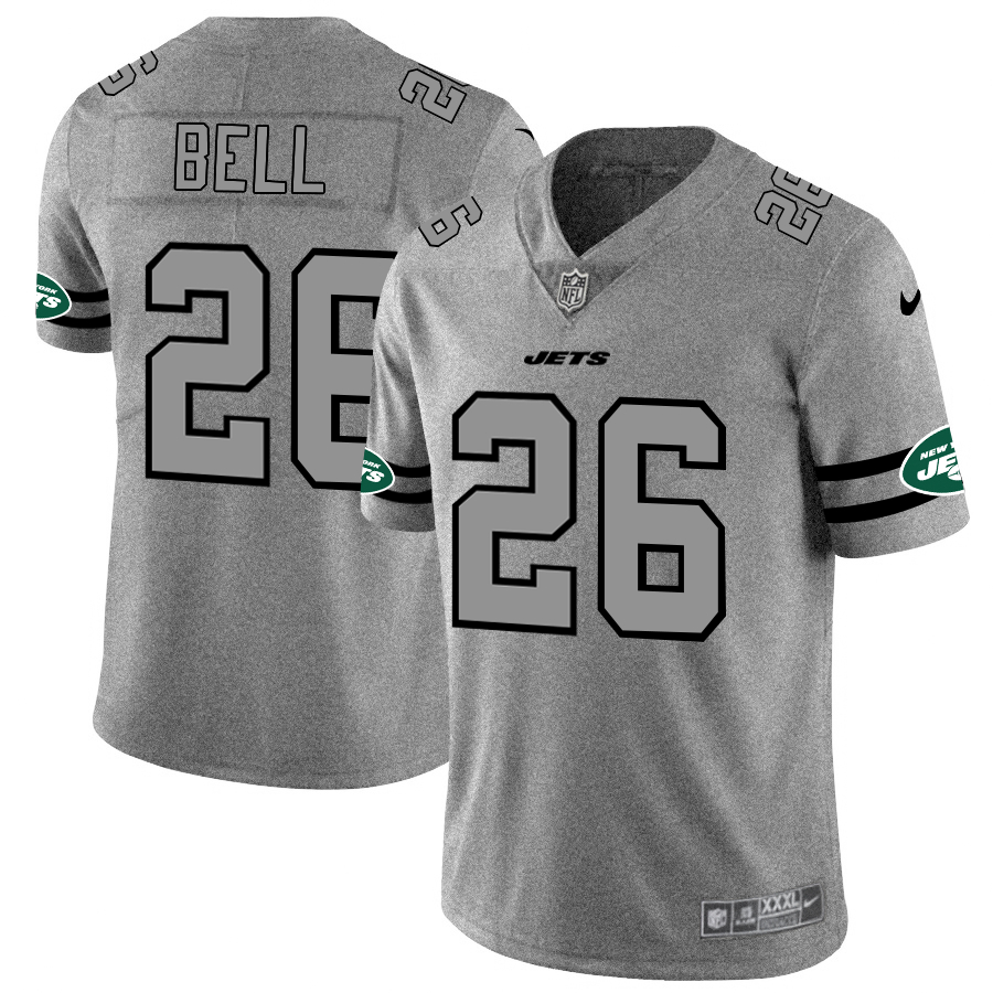 Personalized Jets 26 Le’Veon Bell 2019 Gray Gridiron Gray Untouchable Limited Jersey