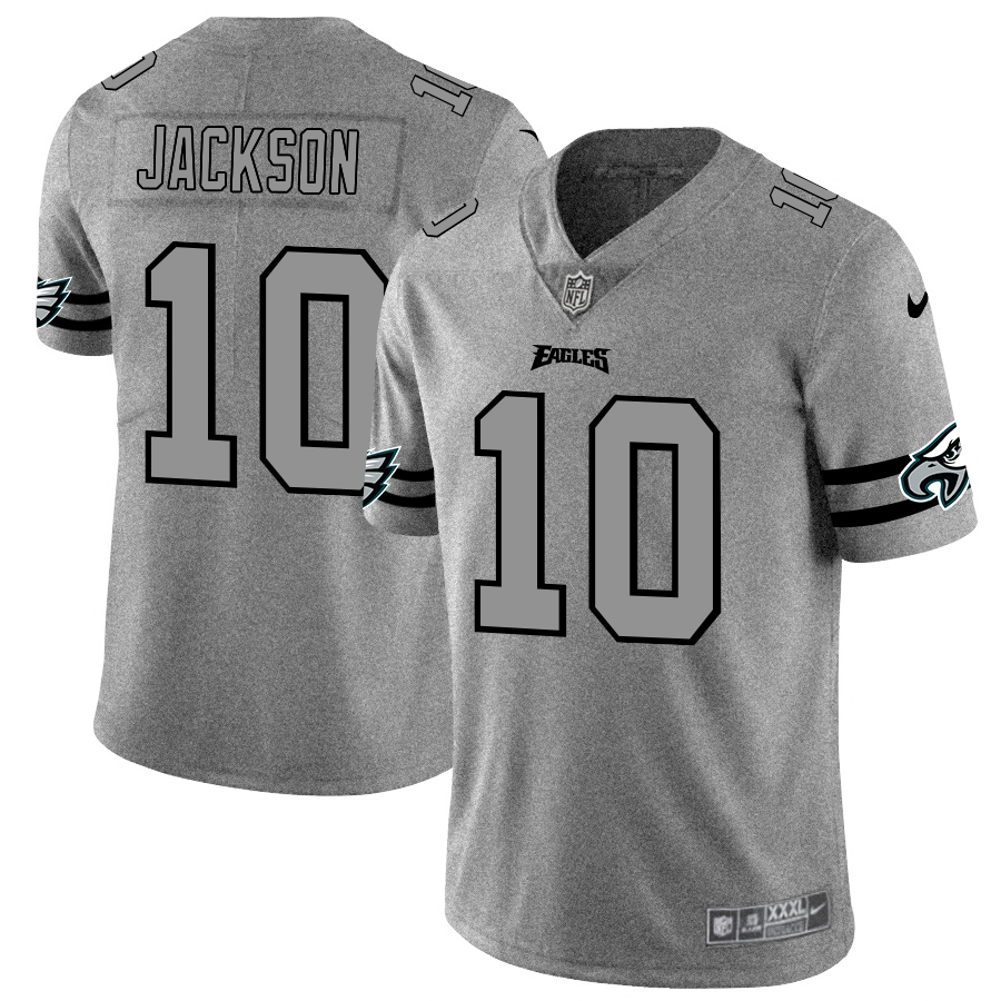 Personalized Eagles 10 DeSean Jackson 2019 Gray Gridiron Gray Untouchable Limited Jersey