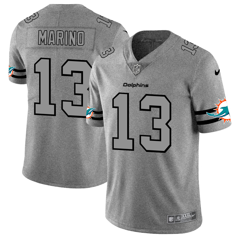 Personalized Dolphins 13 Dan Marino 2019 Gray Gridiron Gray Untouchable Limited Jersey