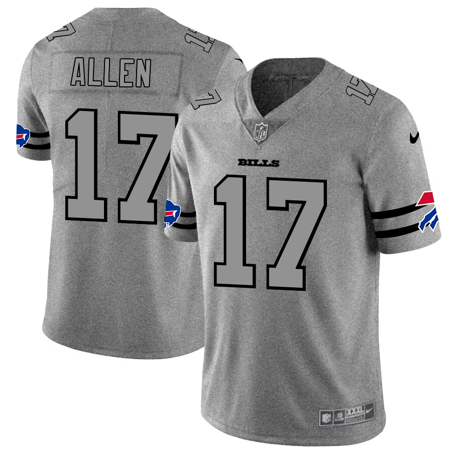 Personalized Bills 17 Josh Allen 2019 Gray Gridiron Gray Untouchable Limited Jersey