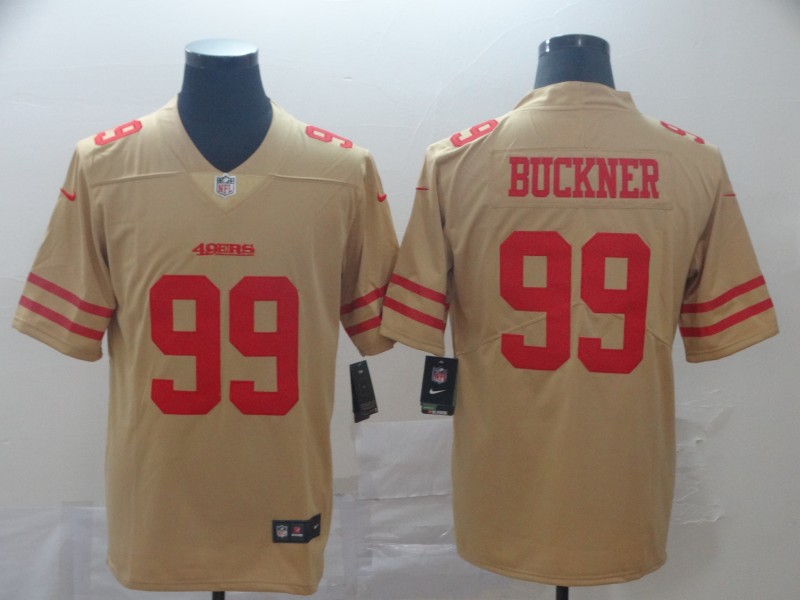 Personalized 49ers 99 DeForest Buckner Cream Inverted Legend Limited Jersey