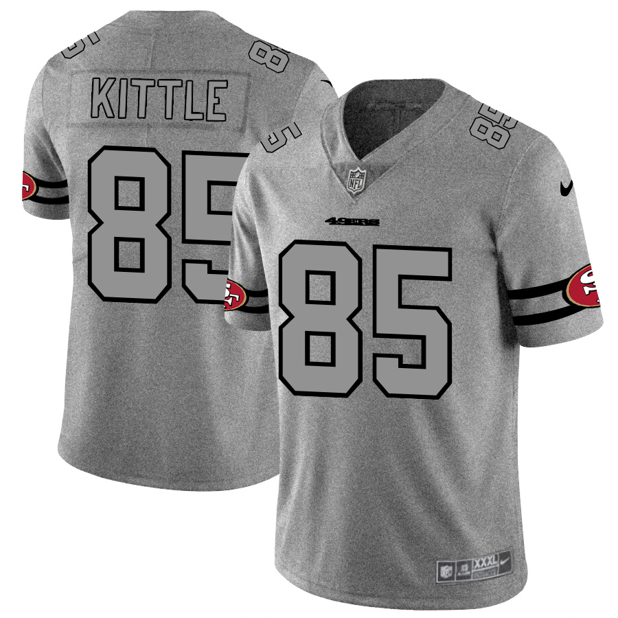 Personalized 49ers 85 George Kittle 2019 Gray Gridiron Gray Untouchable Limited Jersey