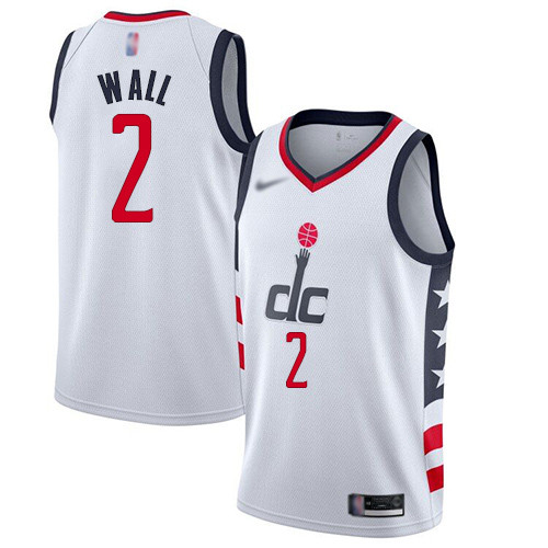 Personalized Wizards #2 John Wall White Basketball Swingman City Edition 2019 20 Jersey