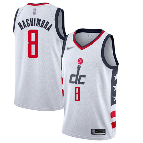 Personalized Wizards #8 Rui Hachimura White Basketball Swingman City Edition 2019 20 Jersey