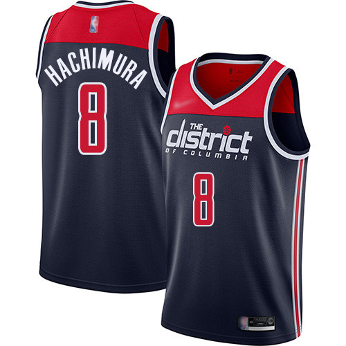Personalized Wizards #8 Rui Hachimura Navy Blue Basketball Swingman Statement Edition 2019 2020 Jersey