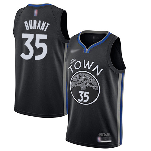 Personalized Warriors #35 Kevin Durant Black Basketball Swingman City Edition 2019 20 Jersey