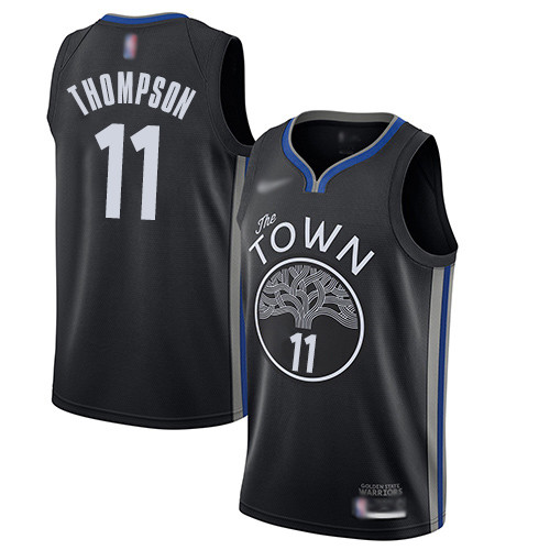 Personalized Warriors #11 Klay Thompson Black Basketball Swingman City Edition 2019 20 Jersey
