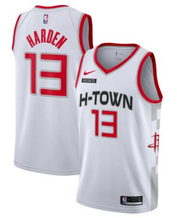 Personalized Rockets 13 James Harden White City Edition Swingman Jersey