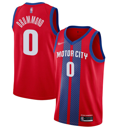 Personalized Pistons #0 Andre Drummond Red Basketball Swingman City Edition 2019 20 Jersey